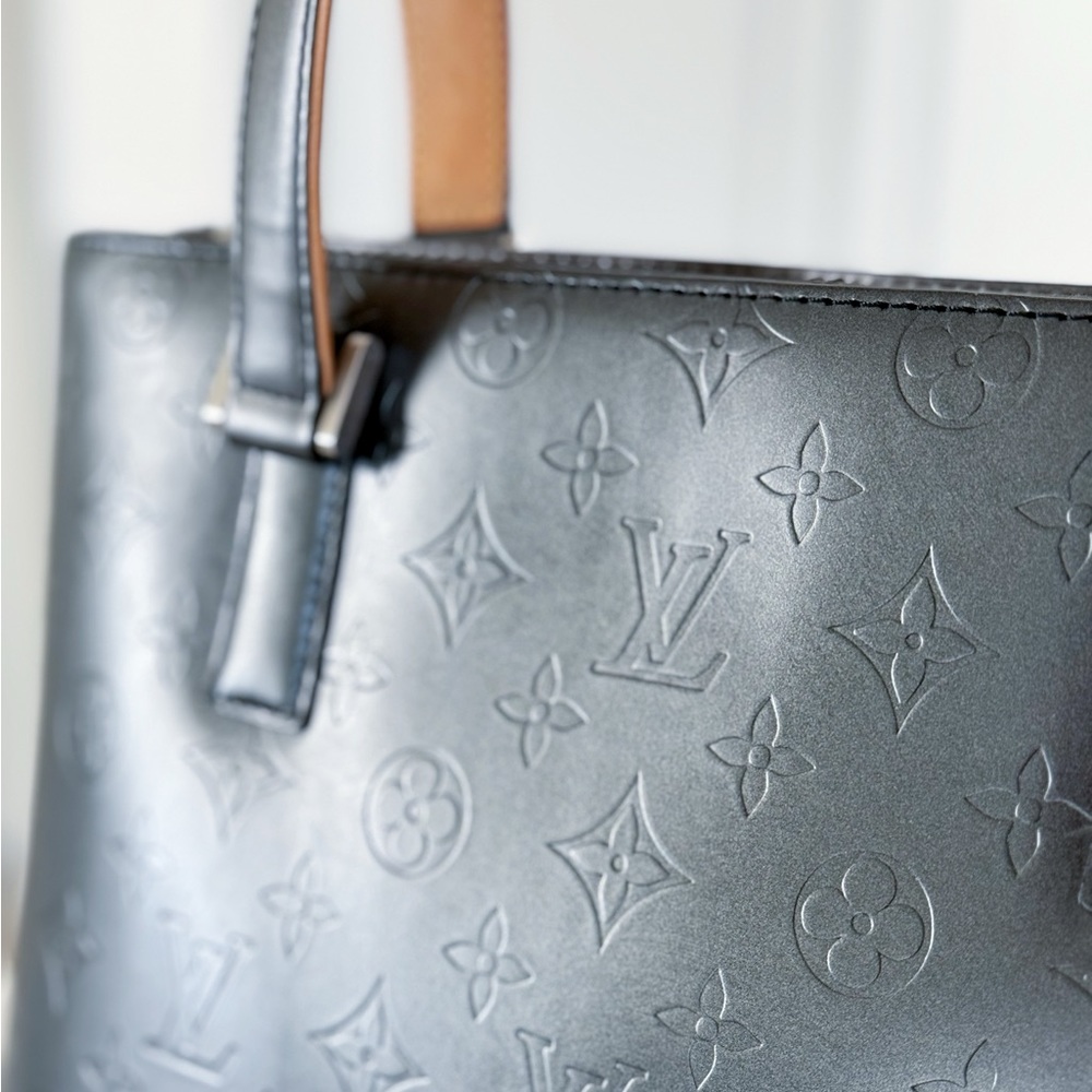 Dark Gray Louis Vuitton Monogram Mat Stockton Tote Bag - Picture 6 of 15